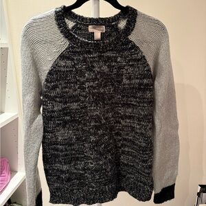 Forever 21 Black and Gray Crew Neck Sweater